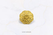 22K Gold Flower Ring with True Flower Design