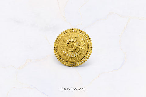 22K Gold Flower Ring with Standard Design 2 | Sona Sansaar Flower Ring Collection