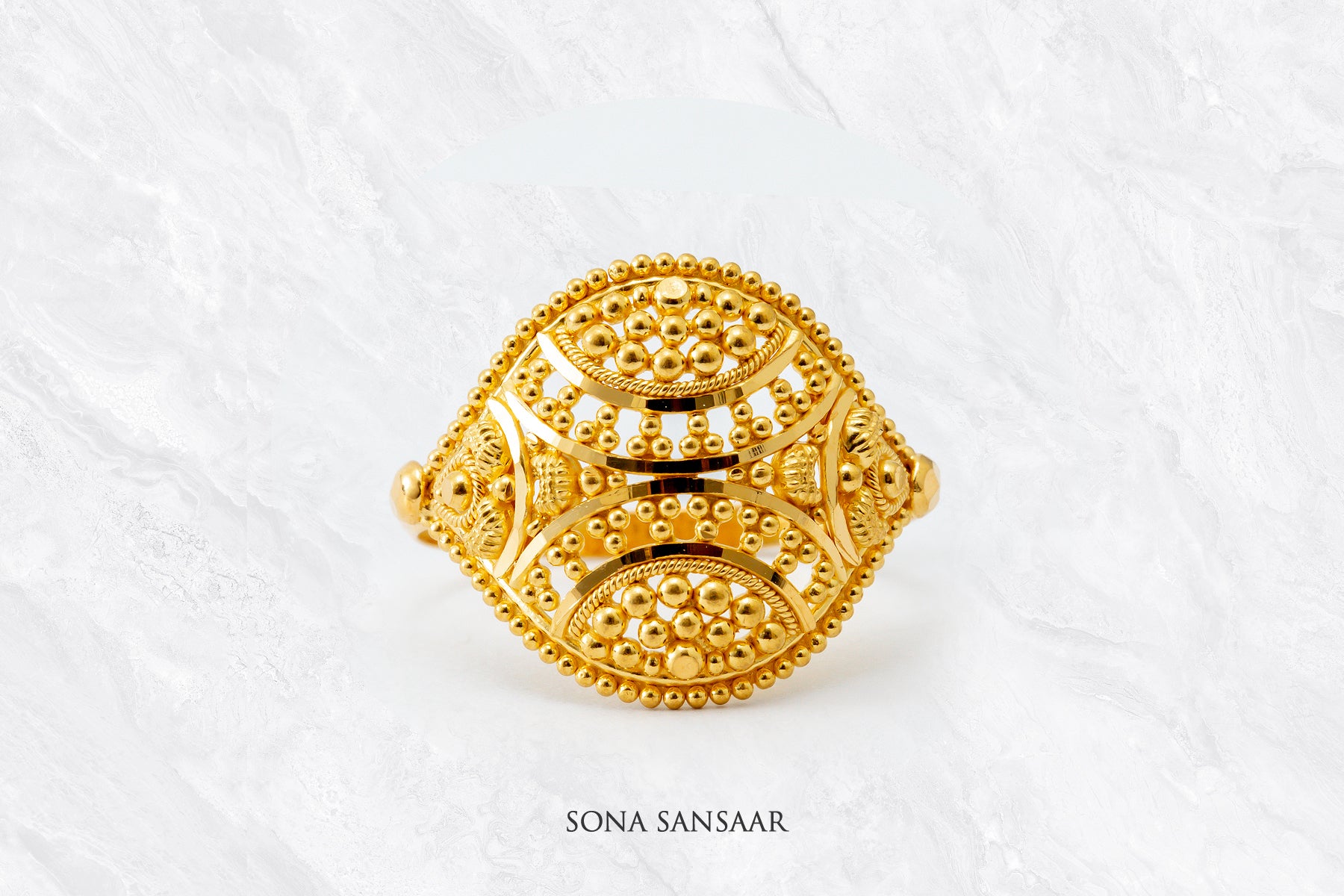 Arunira Gold Filigree Ring | Sona Sansaar