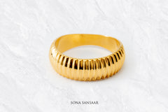 Vartika Gold Textured Ring | Sona Sansaar