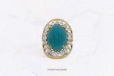 Celestial Aqua Gold Ring | Sona Sansaar