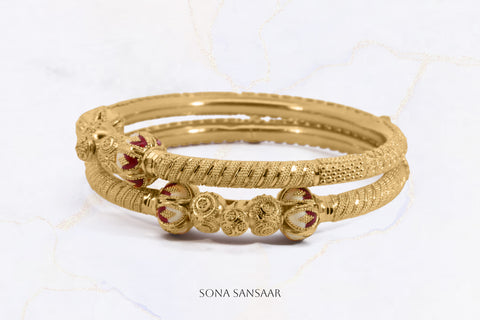 Crown Meenakari Bangle Pair | Sona Sansaar