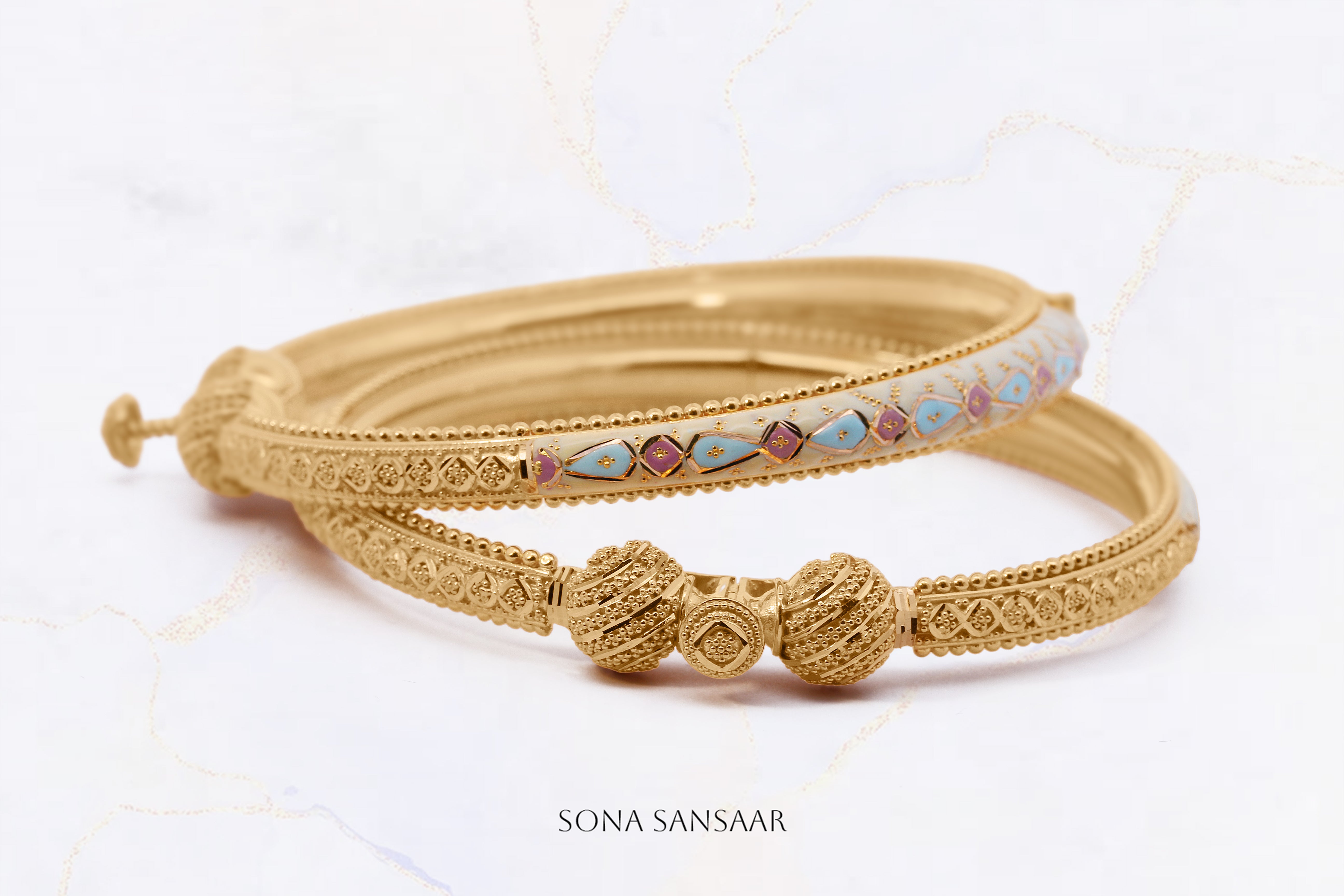 Twilight Serenity Coloured Bangle Pair | Sona Sansaar