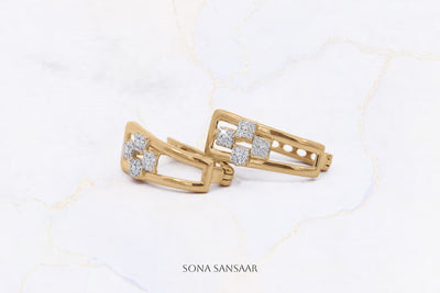 Gridlock Gold Bali Earrings | Sona Sansaar