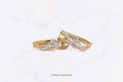 Sparkling Gaze Gold Bali Earrings | Sona Sansaar