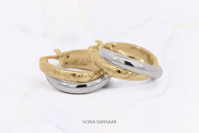 Crossroads Two-Tone Bali Earrings | Sona Sansaar