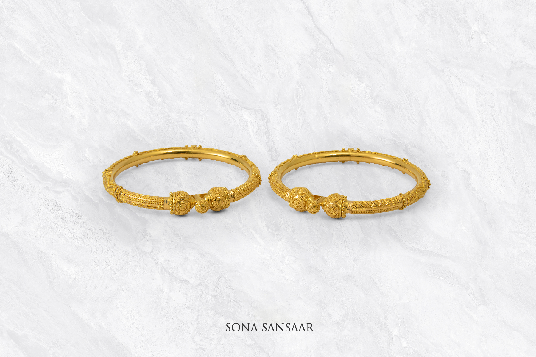 Monarch Gold Bangle Pair | Sona Sansaar