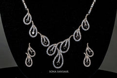 Duskrain Sterling Silver Necklace Set | Sona Sansaar