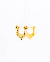 22K Gold Punjabi Bali Earrings | Traditional Gold Hoop Bali NZ