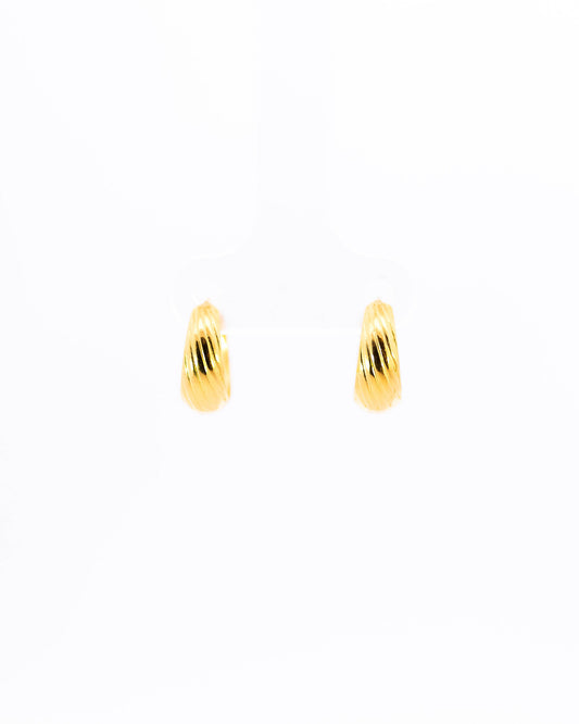 22K Gold Broad Spring Bali Earrings | Wide Hoop Gold Bali NZ