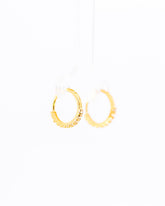 22K Gold Huggie Earrings | Small Hoop Earrings with Clear CZ Stones NZ