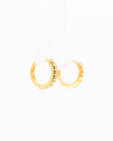 22K Gold Huggie Earrings | Small Hoop Earrings with Clear CZ Stones NZ
