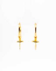 22K Gold Hoop Earrings with Jhumka Drops | Fancy Hanging Gold Earrings NZ