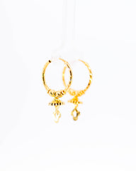 22K Gold Hoop Earrings with Jhumka Drops | Fancy Hanging Gold Earrings NZ