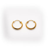 Classic 18K Yellow Gold Knife-Edge Small Hoop Earrings | 2.55g Solid High-Polish Gold, Minimalist Plain Daily Huggie Fine Jewelry