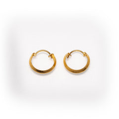 Classic 18K Yellow Gold Knife-Edge Small Hoop Earrings | 2.55g Solid High-Polish Gold, Minimalist Plain Daily Huggie Fine Jewelry