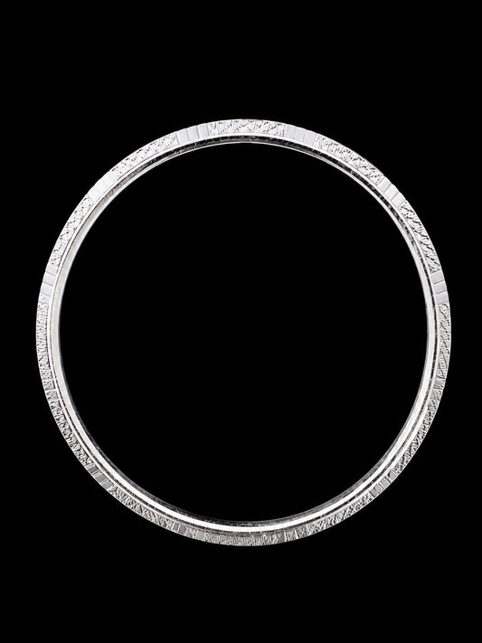 Men's Solid Sterling Silver Kada | 925 Silver Textured Bangle 69.9mm
