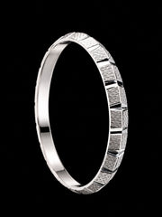 Solid Sterling Silver Men's Faceted Bangle | 70mm Luxury Silver Kada