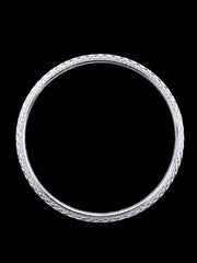 Men's Cross-Hatch Sterling Silver Bangle | 925 Solid Silver Kada 73mm