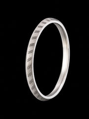 Men's Oxidized Tribal Sterling Silver Bangle | 925 Chevron Kada 69.9mm