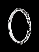 Men's Rope Inlay Sterling Silver Bangle | 925 Silver Studded Kada 73mm