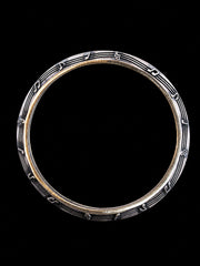 Men's Musical Notes Sterling Silver Bangle | 925 Silver Kada 73mm