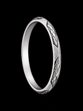 Men's Snakeskin Textured Sterling Silver Kada | 925 Scales Bangle 69.9mm