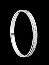 Men's Heavy Solid Sterling Silver Kada | 925 Brick Pattern Bangle 73mm (45g)