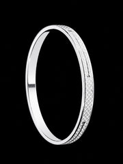 Men's Heavy Solid Sterling Silver Kada | 925 Brick Pattern Bangle 73mm (45g)