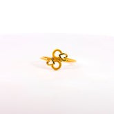 Romantic 22K Yellow Gold Interlocking Heart & Circle Ring | 2.23g High-Purity Solid Gold, Elegant Ladies Fancy Geometric Love Statement Fine Jewelry