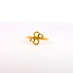 Romantic 22K Yellow Gold Interlocking Heart & Circle Ring | 2.23g High-Purity Solid Gold, Elegant Ladies Fancy Geometric Love Statement Fine Jewelry