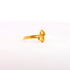 Romantic 22K Yellow Gold Interlocking Heart & Circle Ring | 2.23g High-Purity Solid Gold, Elegant Ladies Fancy Geometric Love Statement Fine Jewelry