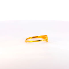 Charming 22K Yellow Gold Floral Open-Bypass Ring | 1.42g High-Purity Solid Gold, Delicate Ladies Fancy Geometric Statement Fine Jewelry