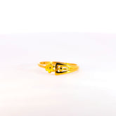 Charming 22K Yellow Gold Floral Open-Bypass Ring | 1.42g High-Purity Solid Gold, Delicate Ladies Fancy Geometric Statement Fine Jewelry