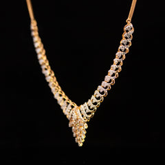 Luxury 18K Yellow Gold Wave Link Diamond Necklace & Earrings Set | 3.27 CTW Brilliant VS-SI Diamonds, 347 Stones, 25.07g Solid Gold Premium High Jewelry Bridal Ensemble