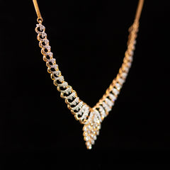 Luxury 18K Yellow Gold Wave Link Diamond Necklace & Earrings Set | 3.27 CTW Brilliant VS-SI Diamonds, 347 Stones, 25.07g Solid Gold Premium High Jewelry Bridal Ensemble