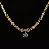 Luxury 18K Yellow Gold Infinity Wave Diamond Necklace & Earrings Set | 2.24 CTW Brilliant VS-SI Diamonds, 240 Stones, 17.87g Solid Gold Premium Bridal Jewelry Ensemble