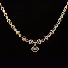 Luxury 18K Yellow Gold Infinity Wave Diamond Necklace & Earrings Set | 2.24 CTW Brilliant VS-SI Diamonds, 240 Stones, 17.87g Solid Gold Premium Bridal Jewelry Ensemble