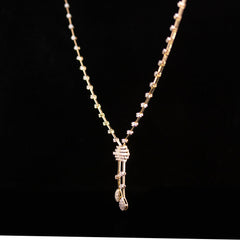 Luxury 18K Rose Gold Minimalist Geometric Diamond Necklace & Earrings Set | 1.43 CTW Brilliant VS-GH Diamonds, 192 Stones, 13.28g Solid Gold Premium High Jewelry Bridal Ensemble