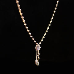 Luxury 18K Rose Gold Minimalist Geometric Diamond Necklace & Earrings Set | 1.43 CTW Brilliant VS-GH Diamonds, 192 Stones, 13.28g Solid Gold Premium High Jewelry Bridal Ensemble
