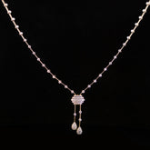 Luxury 18K Rose Gold Minimalist Geometric Diamond Necklace & Earrings Set | 1.43 CTW Brilliant VS-GH Diamonds, 192 Stones, 13.28g Solid Gold Premium High Jewelry Bridal Ensemble