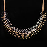 Luxury 18K Two-Tone Rose and White Gold Lattice Mesh Diamond Necklace & Earrings Set | 3.52 CTW Brilliant VS-GH Diamonds, 566 Stones, 54.53g Solid Gold Premium High Jewellery Bridal Ensemble