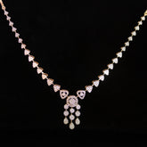 Luxury 18K Yellow Gold Heart Link Diamond Necklace & Earrings Set | 2.35 CTW Brilliant VS-GH Diamonds, 377 Stones, 19.95g Solid Gold Premium High Jewelry Bridal Ensemble