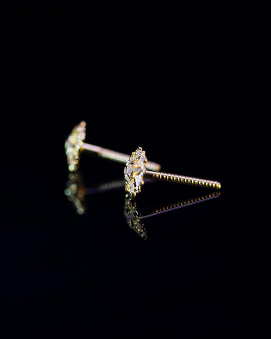 22K Gold Flower Stud Earrings | Dainty Yellow Gold Floral Studs NZ