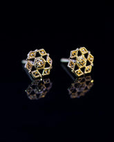 22K Gold Fancy Stud Earrings | Geometric Yellow Gold Filigree Studs NZ