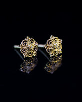 22K Gold Flower Stud Earrings | Yellow Gold Filigree Mandala Studs NZ