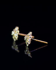 22K Gold Flower Stud Earrings | Traditional Yellow Gold Filigree Flower Studs NZ
