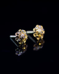 22K Gold Flower Stud Earrings | Traditional Yellow Gold Filigree Flower Studs NZ