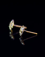 22K Gold Fancy Stud Earrings | Round Yellow Gold Openwork Floral Studs NZ