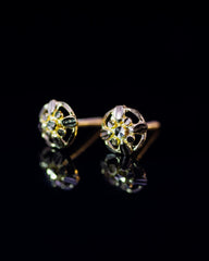 22K Gold Fancy Stud Earrings | Round Yellow Gold Openwork Floral Studs NZ